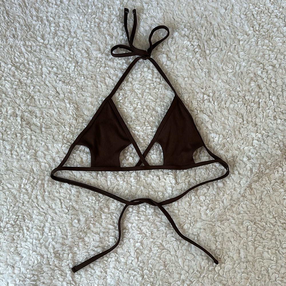 Brown bikini top